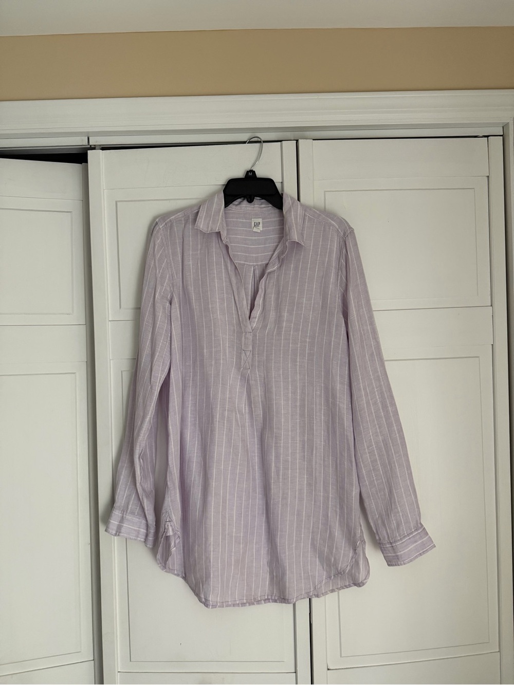 GAP Lavender Pinstripe Tunic Top